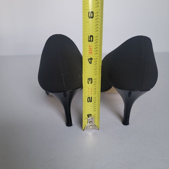 Bruno Magli Black Peep Toe Kitten Heel Pumps. Size 7.5B - Picture 4 of 9